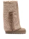 Casadei Lace-up Platform Boots In Neutral