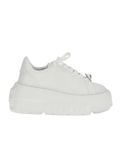 Casadei Lace-up Platform Casual Shoes In White