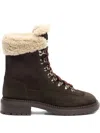 Casadei Lace-up Shearling Boots In Multi