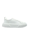 Casadei Chunky Sole Leather Sneakers In White