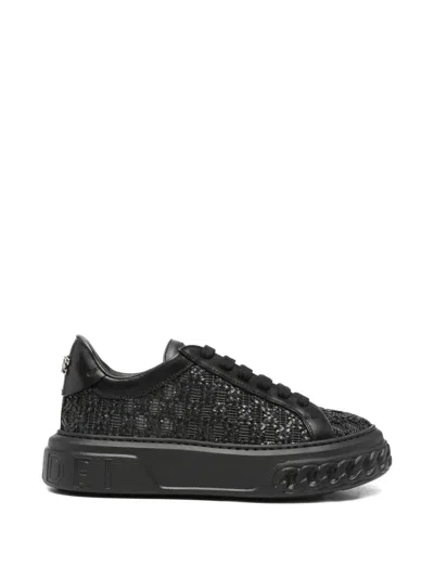 Casadei Lace-up Sneakers In Black