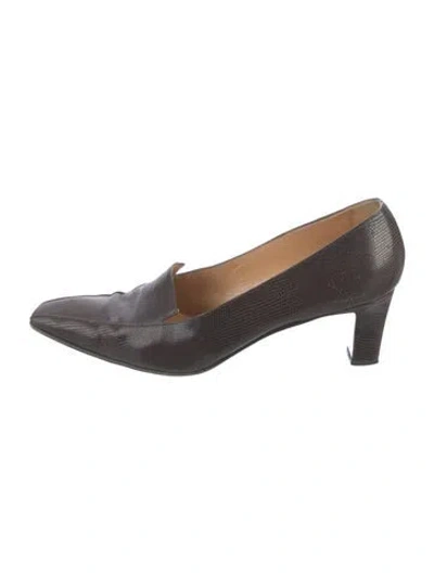 Pre-owned Casadei Leather Animal Print Pumps In Brown