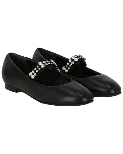 Casadei Leather Ballet Flat In Black
