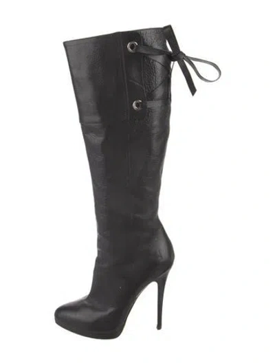 Pre-owned Casadei Leather Boots In Black