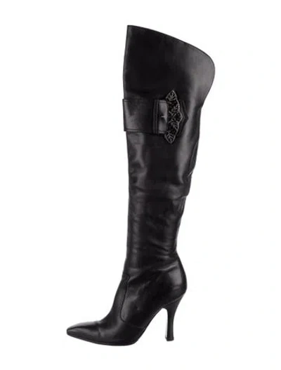 Pre-owned Casadei Leather Boots In Black