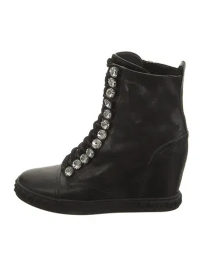 Pre-owned Casadei Leather Boots In Black