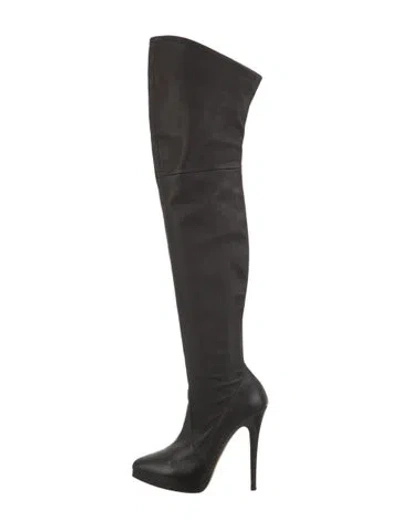 Pre-owned Casadei Leather Boots In Black