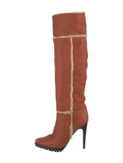 Pre-owned Casadei Leather Boots In Orange