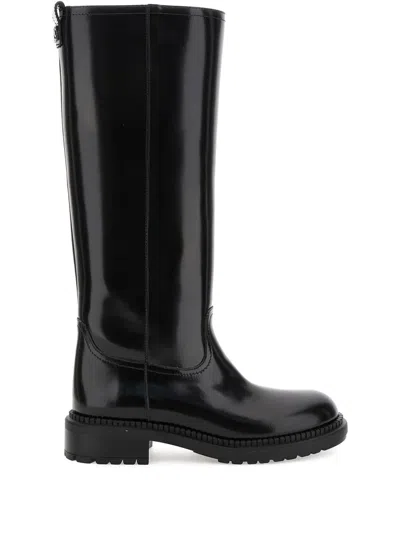 CASADEI CASADEI LEATHER BOOTS WITH ZIP-UP CLOSURE