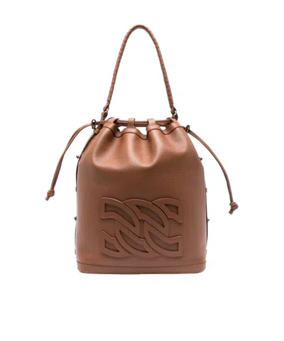 CASADEI LEATHER BUCKET BAG