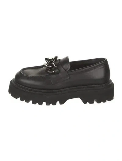 Pre-owned Casadei Leather Chain-link Accents Pumps In Black