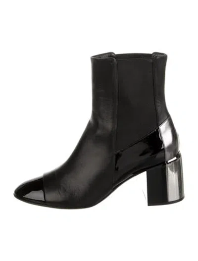 Pre-owned Casadei Leather Chelsea Boots In Black