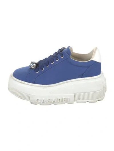 Pre-owned Casadei Leather Chunky Sneakers In Blue