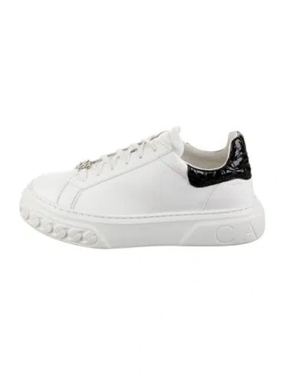 Pre-owned Casadei Leather Chunky Sneakers In White