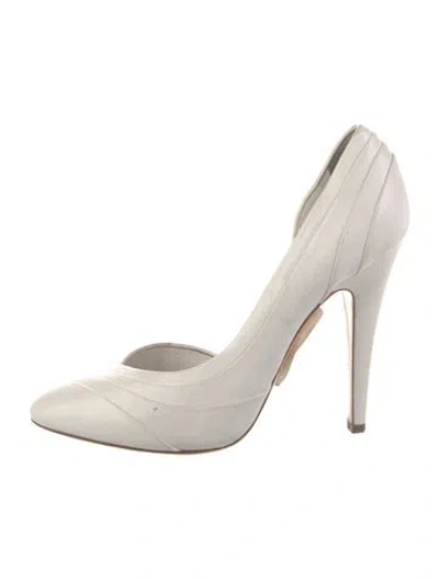 Pre-owned Casadei Leather D'orsay Pumps In White