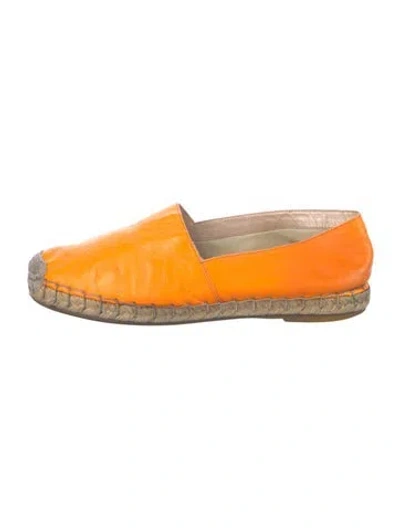 Pre-owned Casadei Leather Espadrilles In Orange