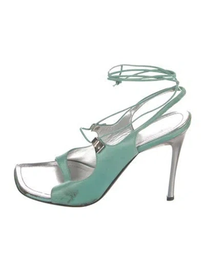 Pre-owned Casadei Leather Gladiator Sandals In Green