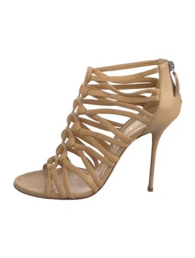 Pre-owned Casadei Leather Gladiator Sandals In Neutral