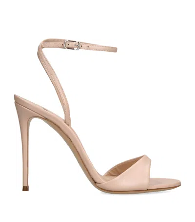 Casadei Leather Julia Jolly Heeled Sandals 100 In Neutral