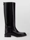 Casadei Leather Knee High Boots With Chunky Sole In Black