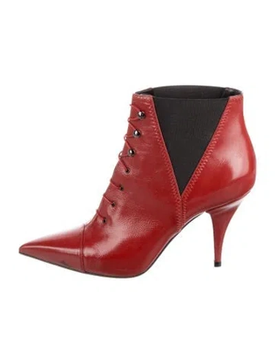 Pre-owned Casadei Leather Lace-up Boots In Red