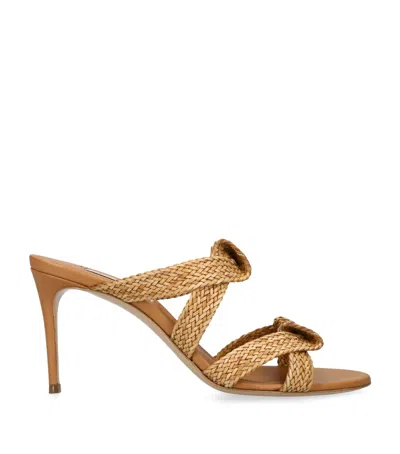 Casadei Leather Mariposa Mules 80 In Brown