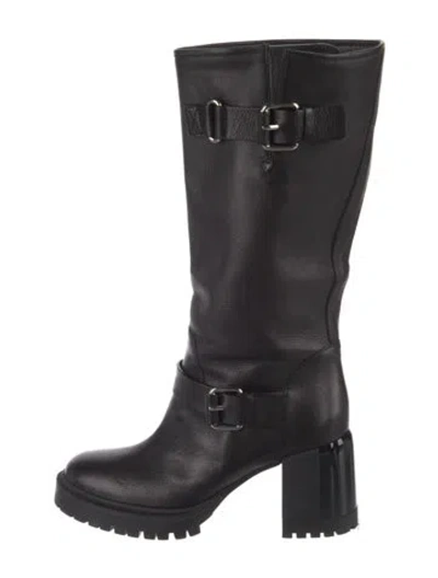 Pre-owned Casadei Leather Moto Boots In Black