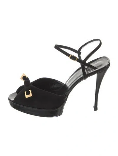 Pre-owned Casadei Leather Mules In Black