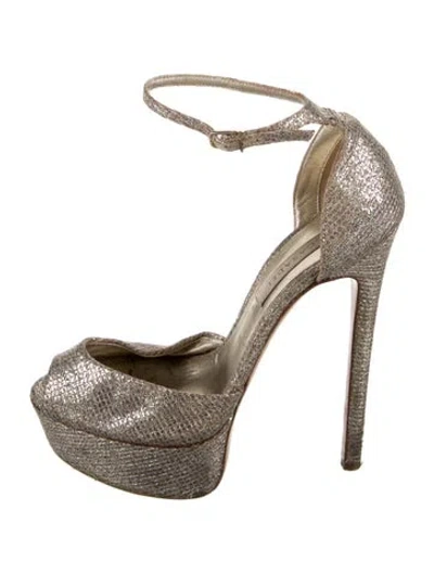 Pre-owned Casadei Leather Patterned D'orsay Pumps In Multi