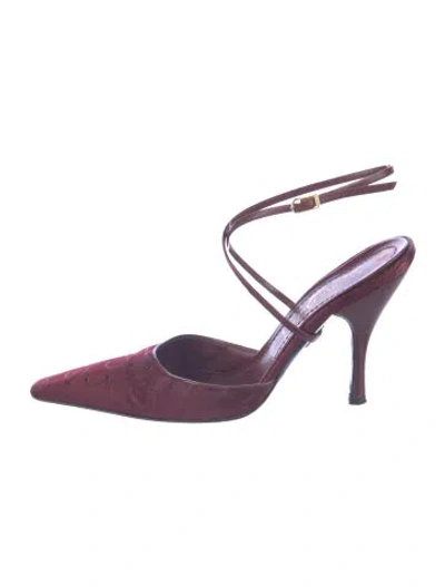 Pre-owned Casadei Leather Patterned Pumps In Purple