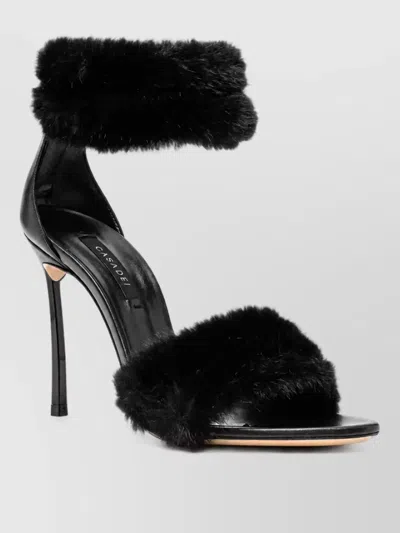 Casadei Leather Platform Sandals In Black