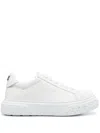 Casadei Leather Platform Sneaker In White