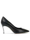 Casadei Leather Heeled Pumps In Black