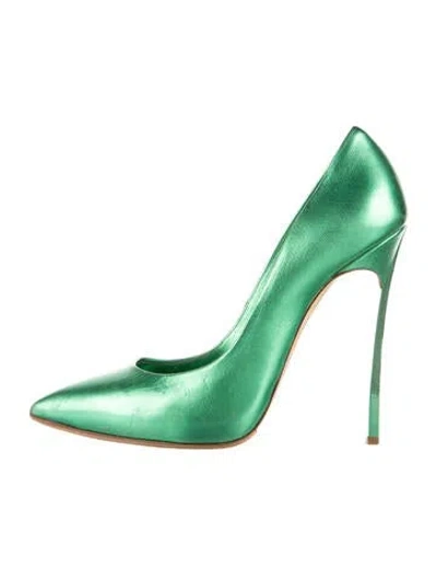 Pre-owned Casadei Leather Pumps In Green