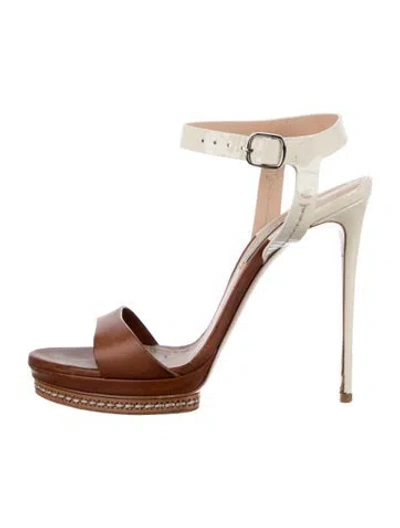 Pre-owned Casadei Leather Pumps In Neutrals