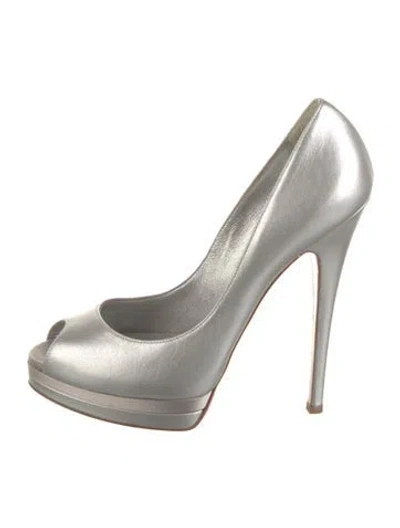 Pre-owned Casadei Leather Pumps In Silver