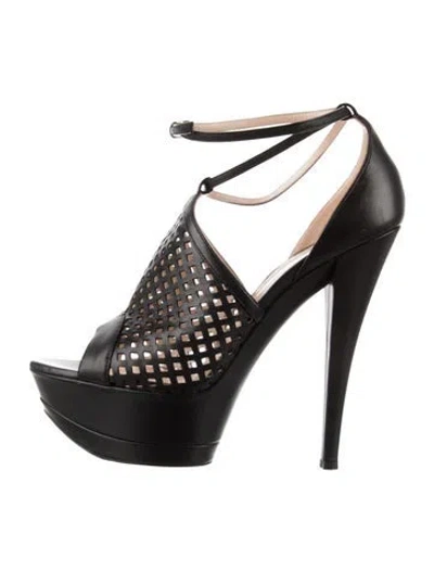 Pre-owned Casadei Leather Sandals In Black