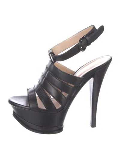Pre-owned Casadei Leather Sandals In Black