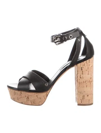Pre-owned Casadei Leather Sandals In Black