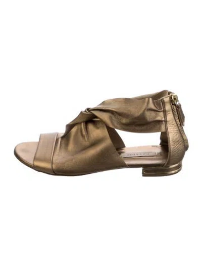 Pre-owned Casadei Leather Sandals In Gold