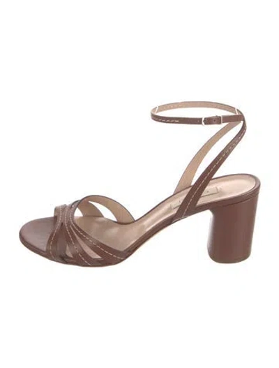 Pre-owned Casadei Leather Sandals In Neutral