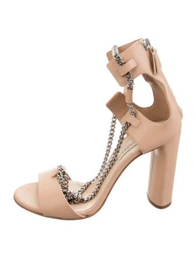 Pre-owned Casadei Leather Sandals In Neutral
