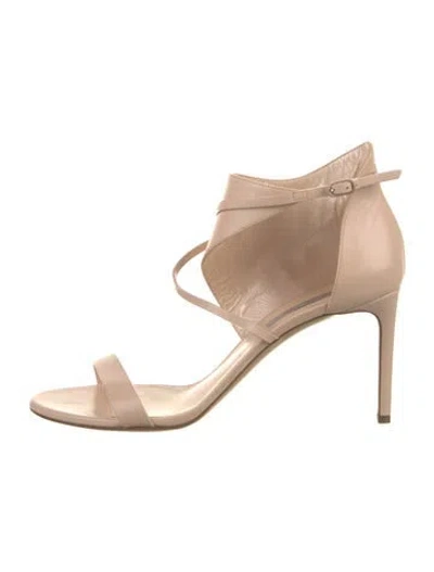 Pre-owned Casadei Leather Sandals In Neutrals