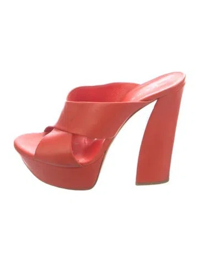 Pre-owned Casadei Leather Sandals In Orange