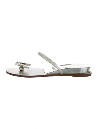 Pre-owned Casadei Leather Sandals In Silver