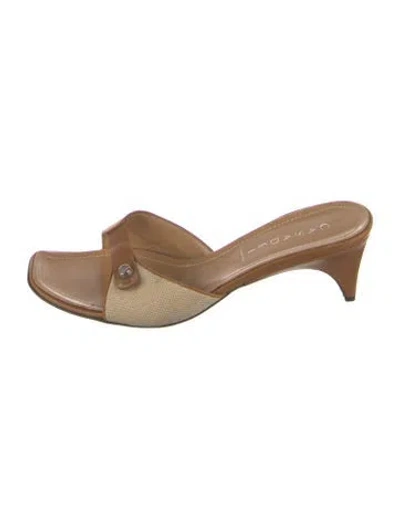 Pre-owned Casadei Leather Slides In Neutrals