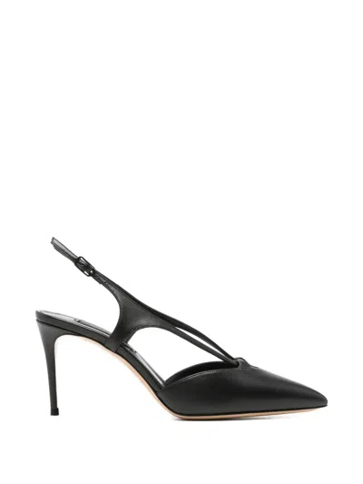 Casadei Leather Slingback Pumps In Black