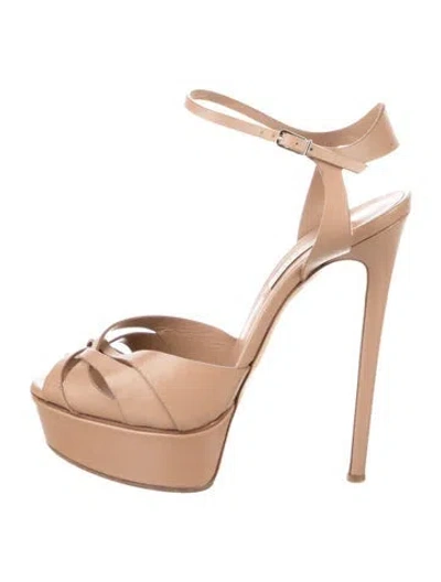 Pre-owned Casadei Leather Slingback Pumps In Pink