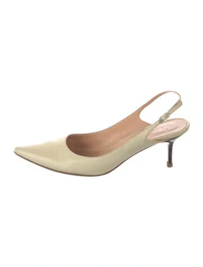 Pre-owned Casadei Leather Slingback Pumps In Yellow