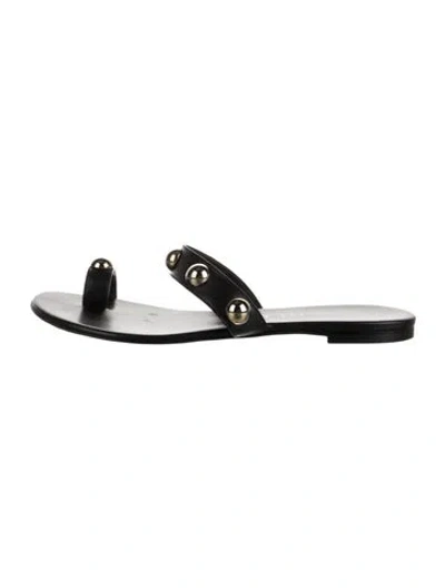 Pre-owned Casadei Leather Studded Accents Slides In Multi